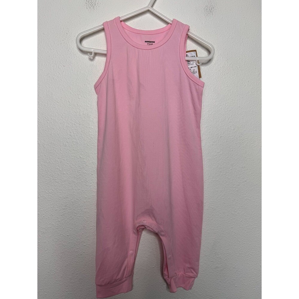 Minizone Baby Girls 6-12 Months Romper Jumpsuit Pink Sleeveless Stretchy NWT